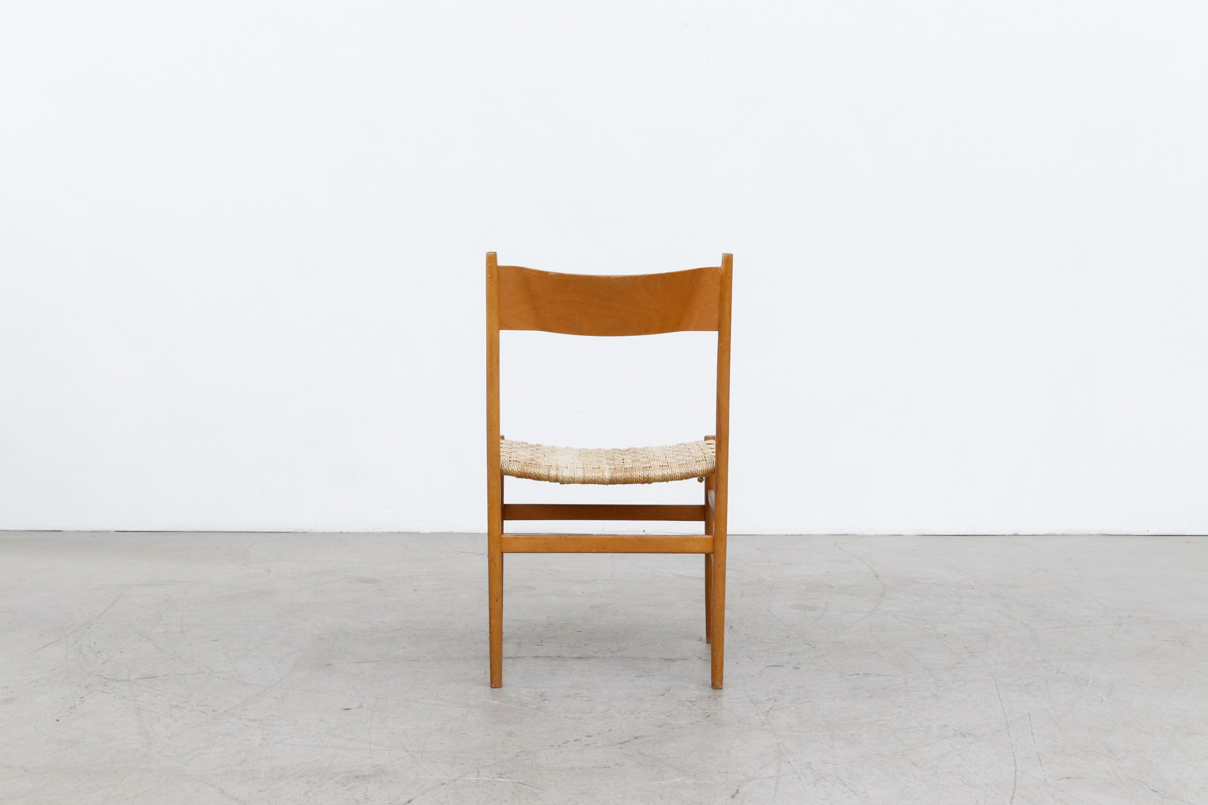 20th Century Hans Wegner Inspired Danish Blonde Dining Chairs from a Dutch Church For Sale