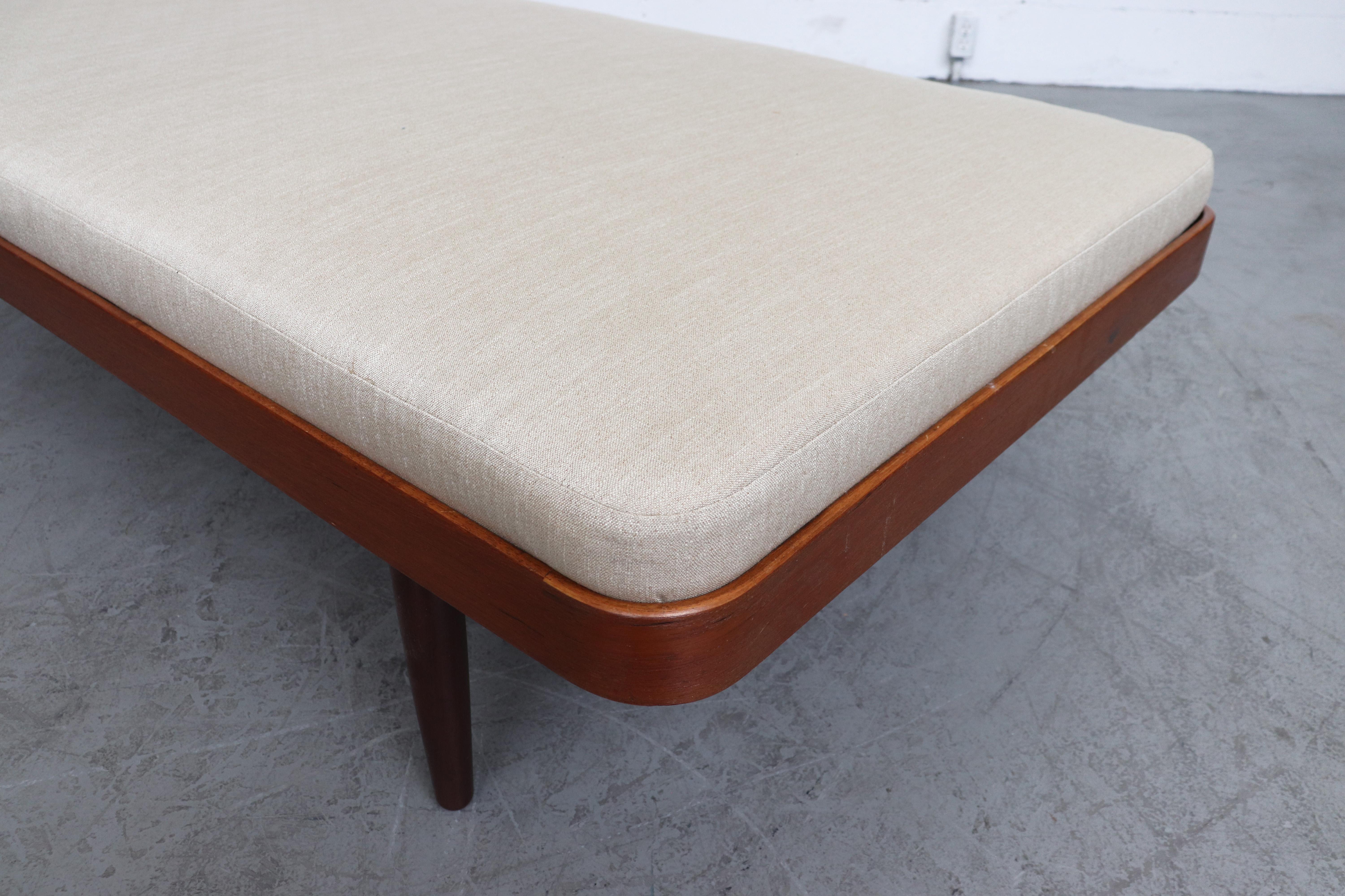 Upholstery Hans Wegner Inspired Danish Teak Day Bed with Bone Mattress