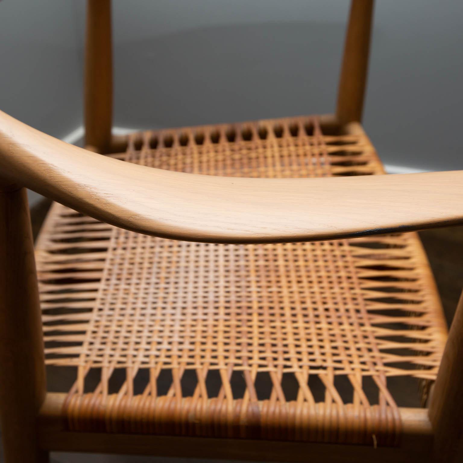 Mid-Century Modern Hans Wegner JH 501 Armchair with Caned Seat from 1950s