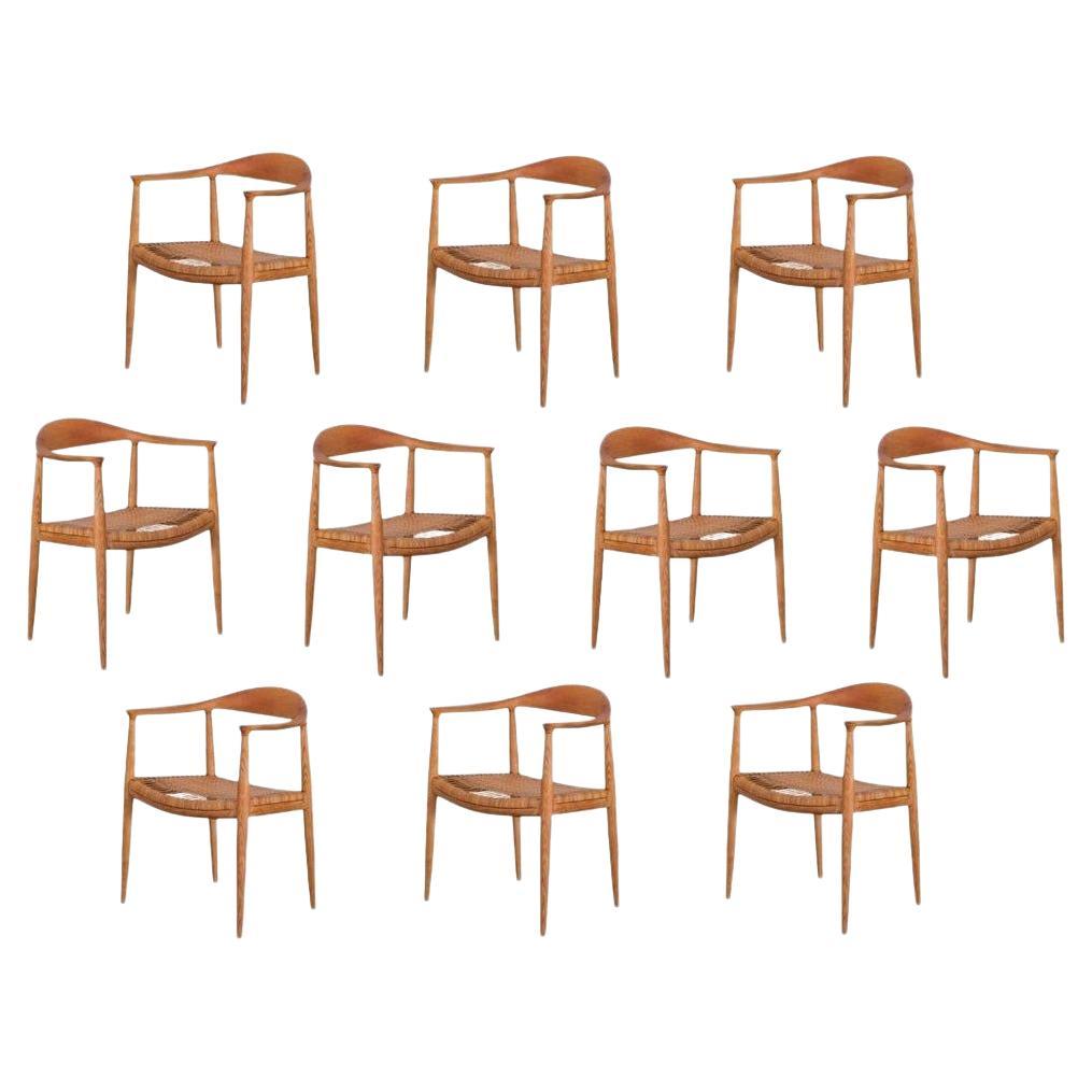 Hans Wegner JH-501 Dining Chair, Set of Ten For Sale