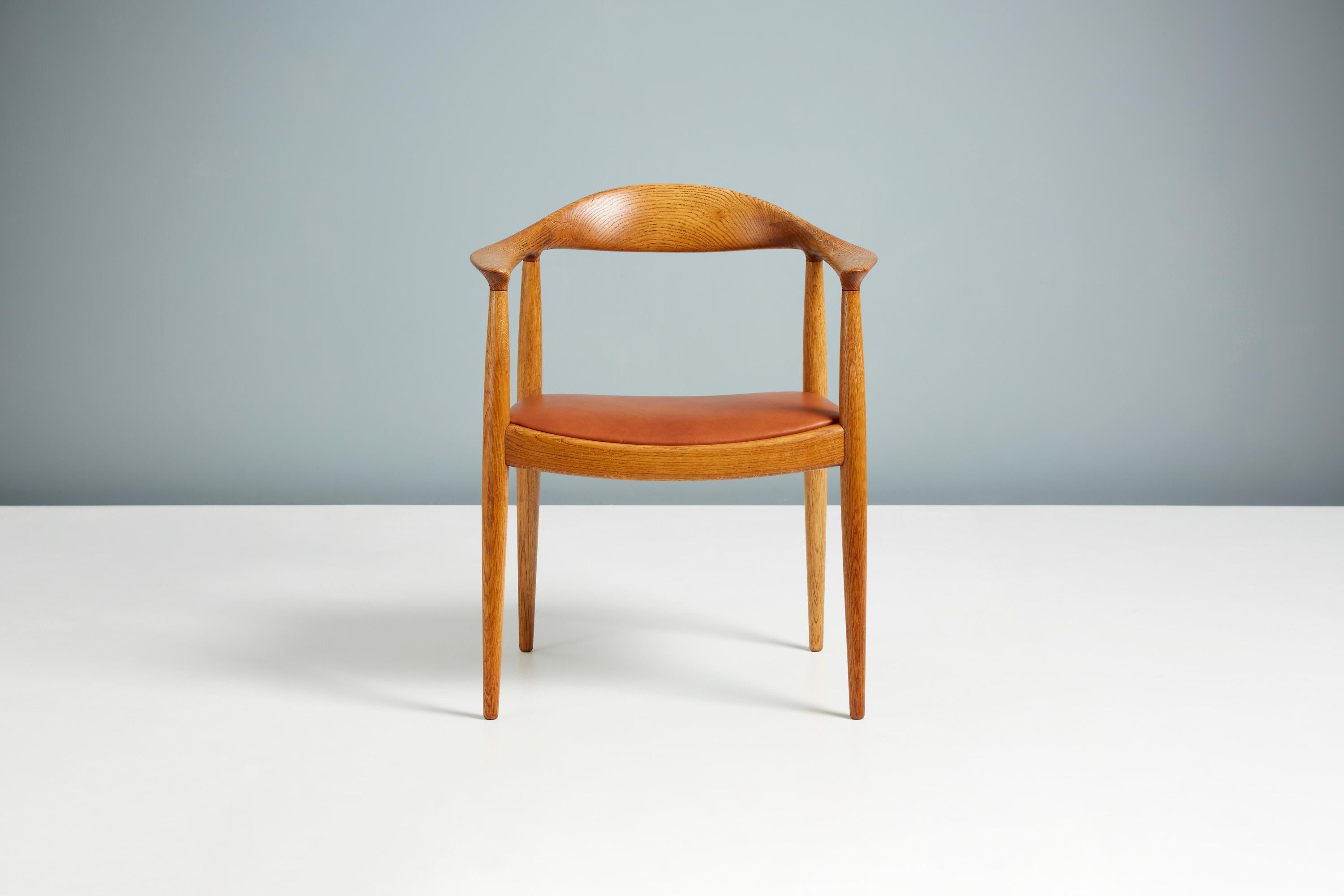 Leather Hans Wegner Jh-503 Chair, Oak c1950s