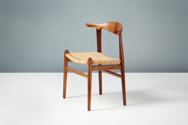 Danish Hans Wegner JH-505 Cow Horn Chair, Oak For Sale