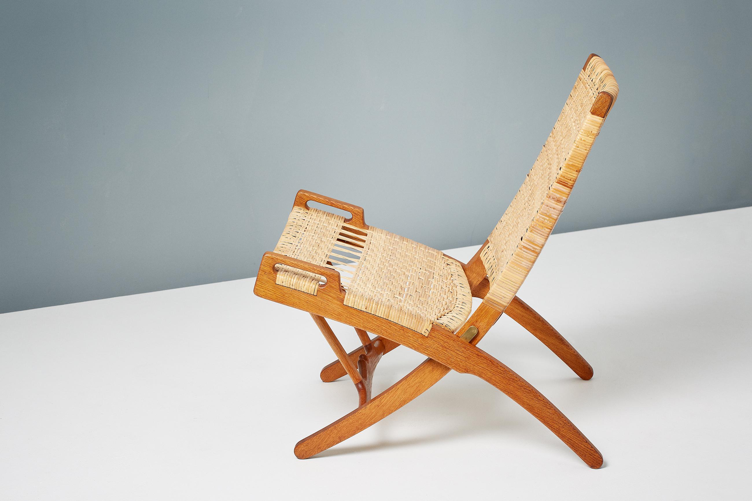 Danish Hans Wegner JH-512 Oak Folding Chair, c. 1950s For Sale