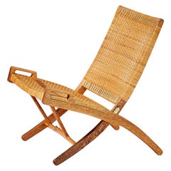 Vintage Hans Wegner JH-512 Oak Folding Chair, 1949