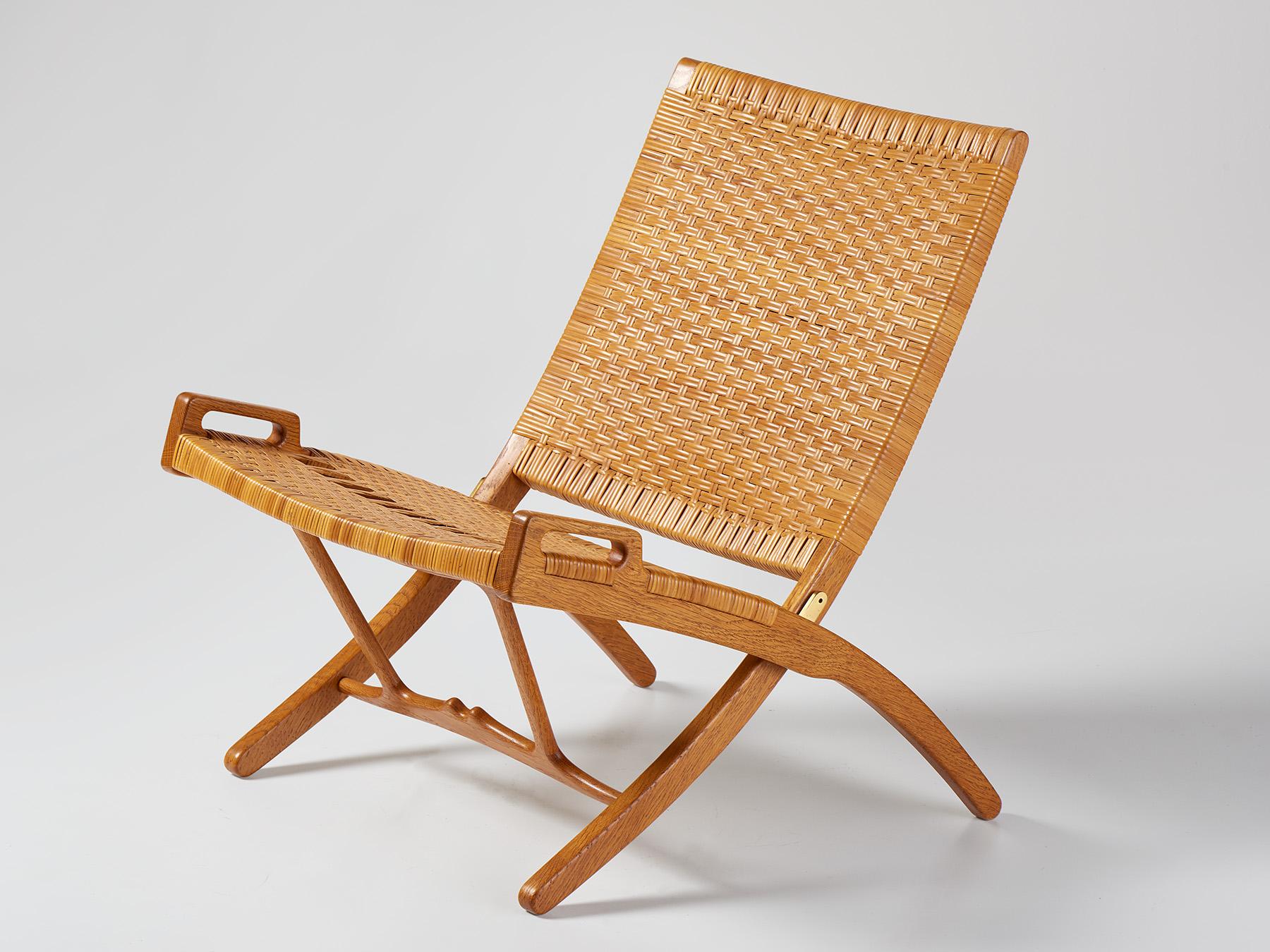 Hans Wegner JH-512 Silla plegable de roble, c. 1950 Escandinavo moderno en venta