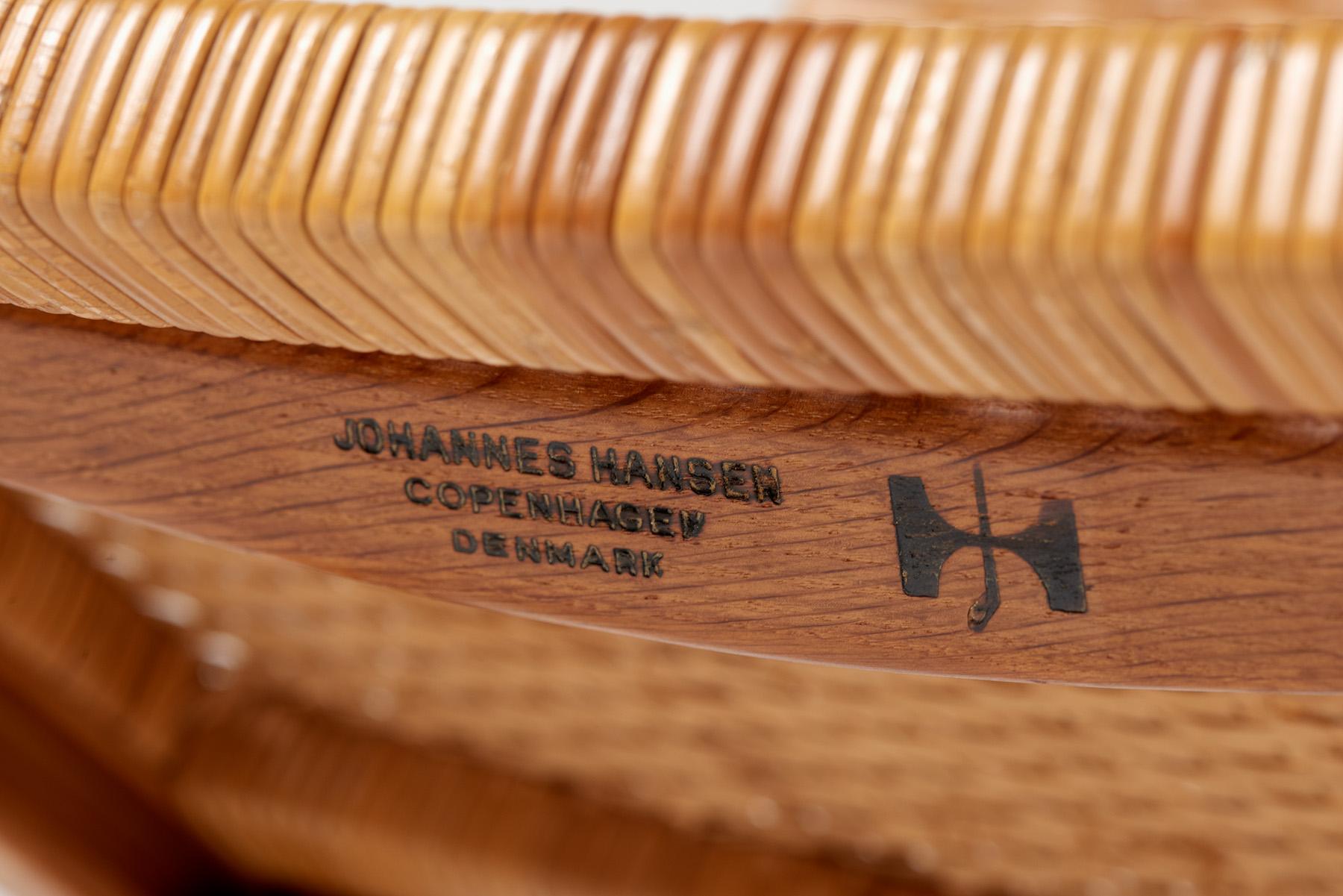 Hans Wegner JH-512 Silla plegable de roble, c. 1950 Ratán en venta