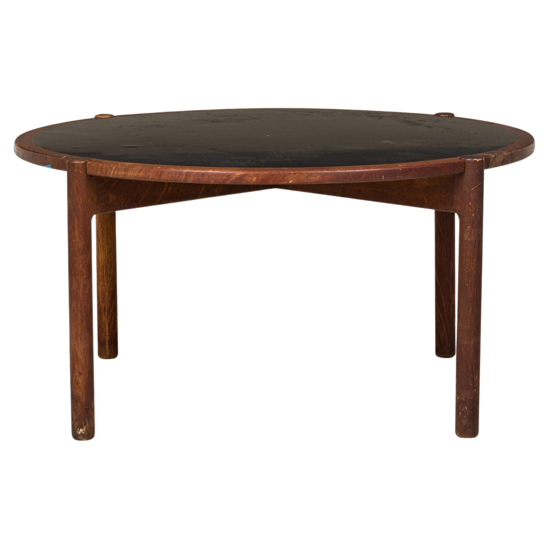 Hans Wegner / Johannes Hansen Table à café réversible danoise en stratifié noir et teck