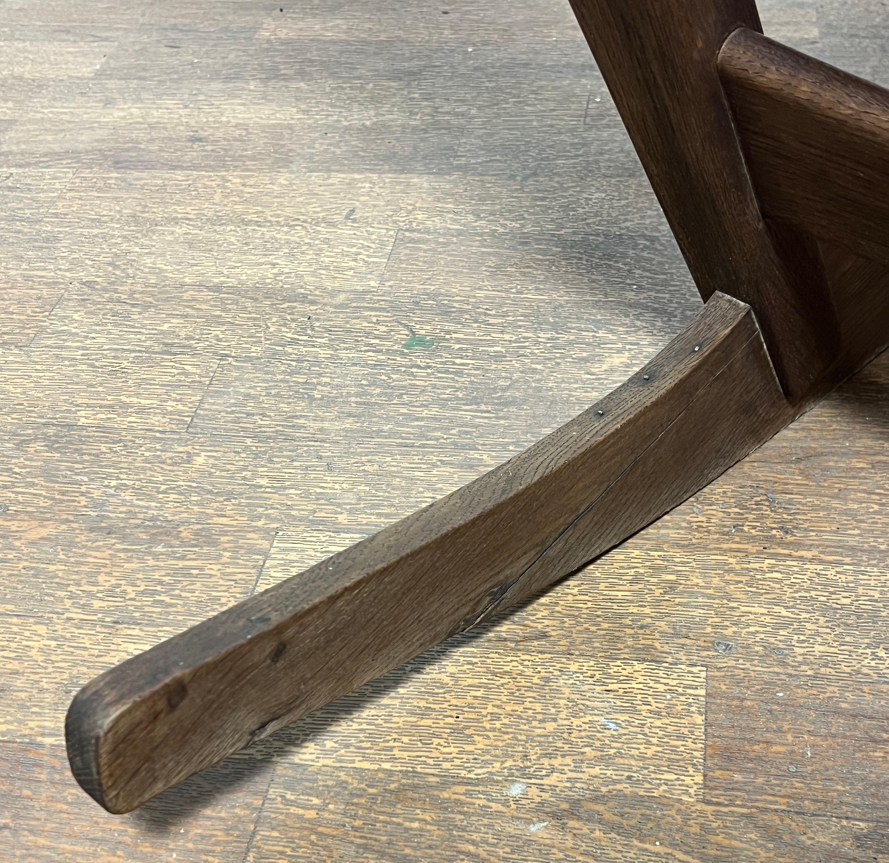 Dondolo con buco della serratura di Hans Wegner per Getama, Danimarca, in Oak e pelle, CIRCA 1960 in vendita 5
