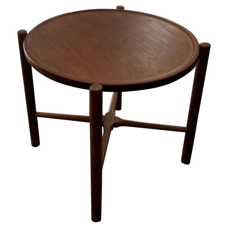 Hans Wegner Knock Down Folding Base Side Tray Table Danish MidCentury Modern For Sale at 1stDibs
