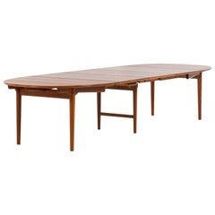 Vintage Hans Wegner Large Dining Table Model JH-567 by Johannes Hansen in Denmark