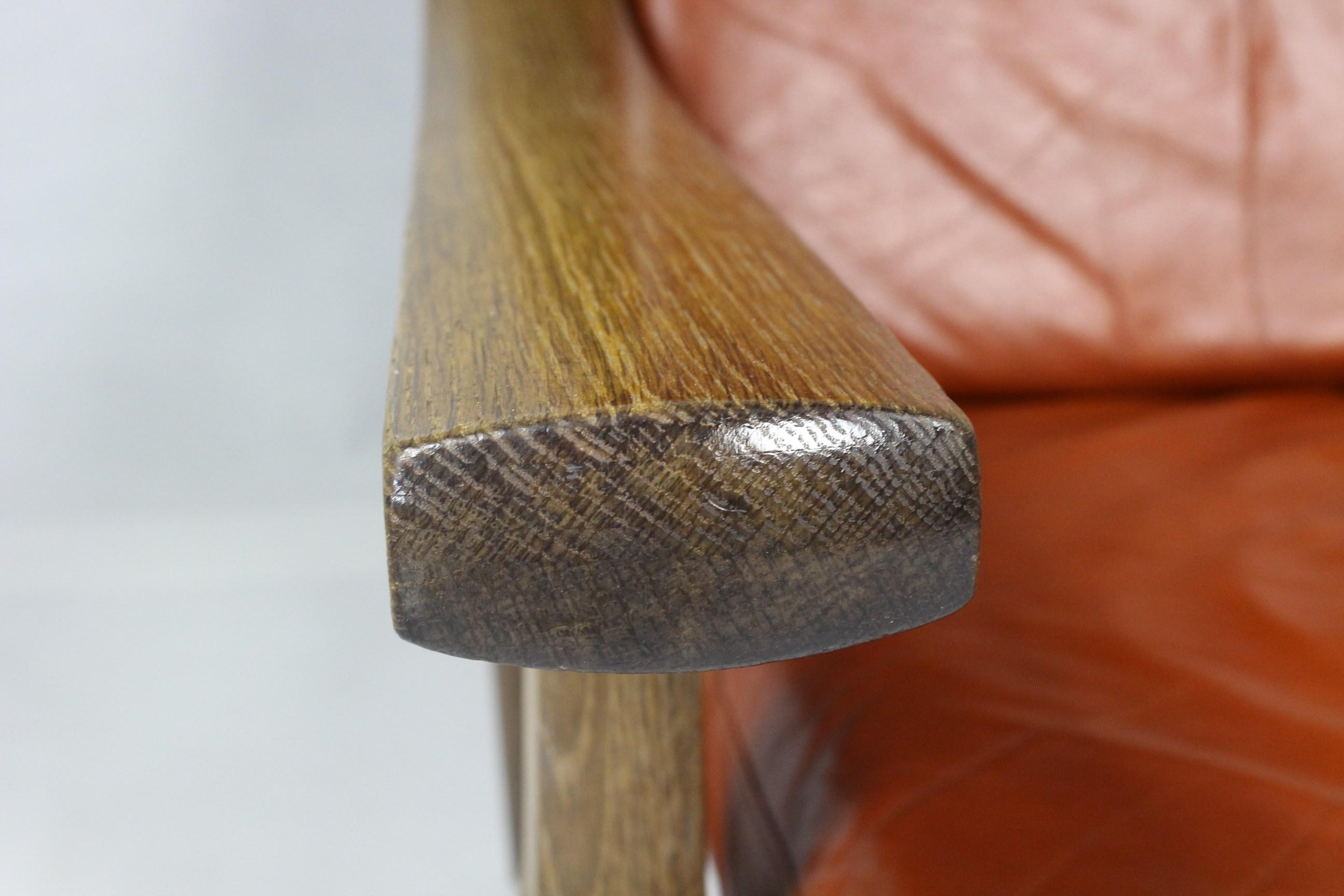 Hans Wegner Leather Armchair for Getama - 1970s For Sale 2