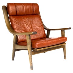 Hans Wegner Leather Armchair for Getama - 1970s