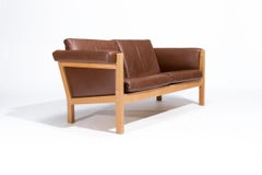 Hans Wegner Leather Sofa in Oak Mid Century Danish Design, 1960’s