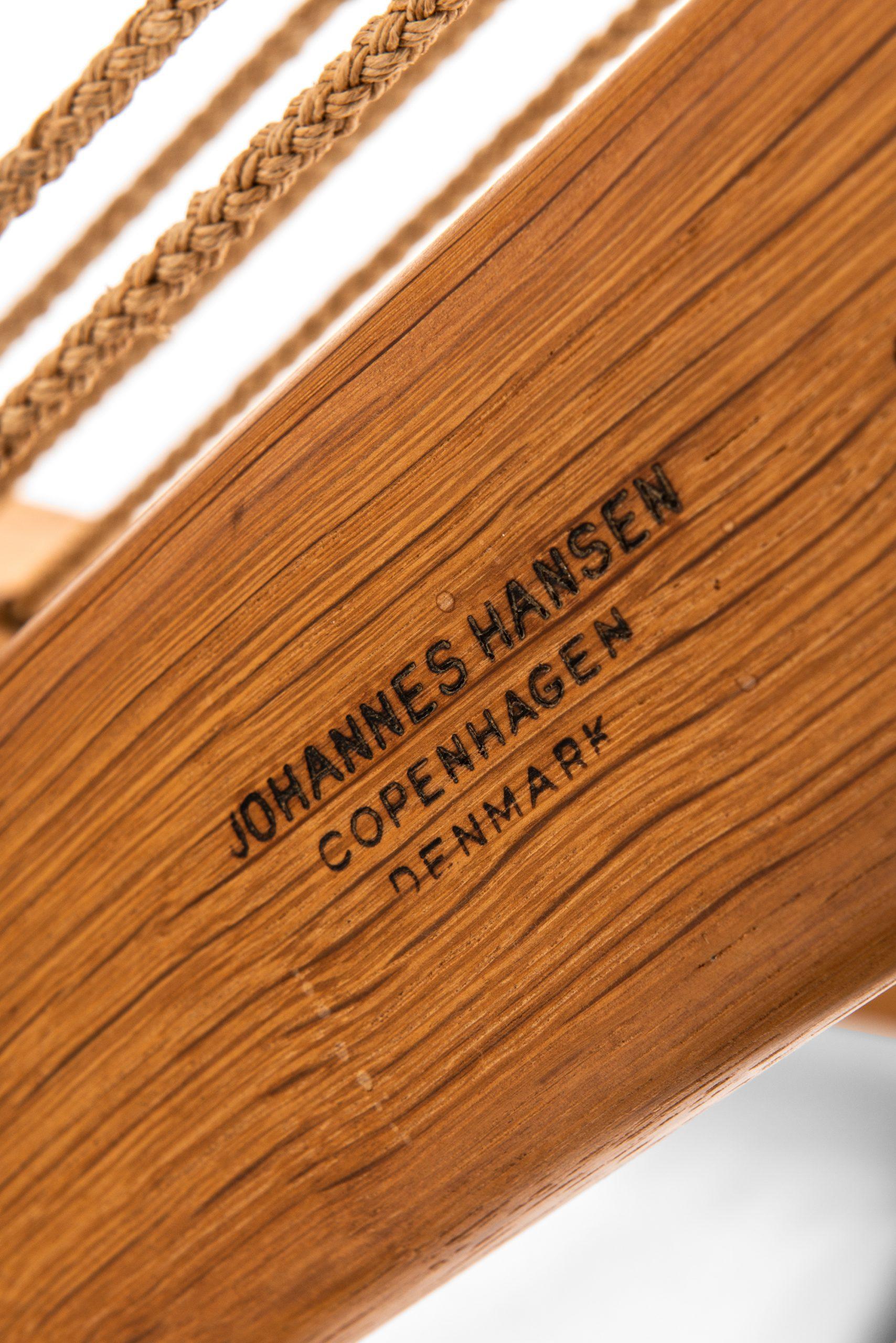 Scandinavian Modern Hans Wegner Lounge Chair Model JH-524 by Cabinetmaker Johannes Hansen in Denmark
