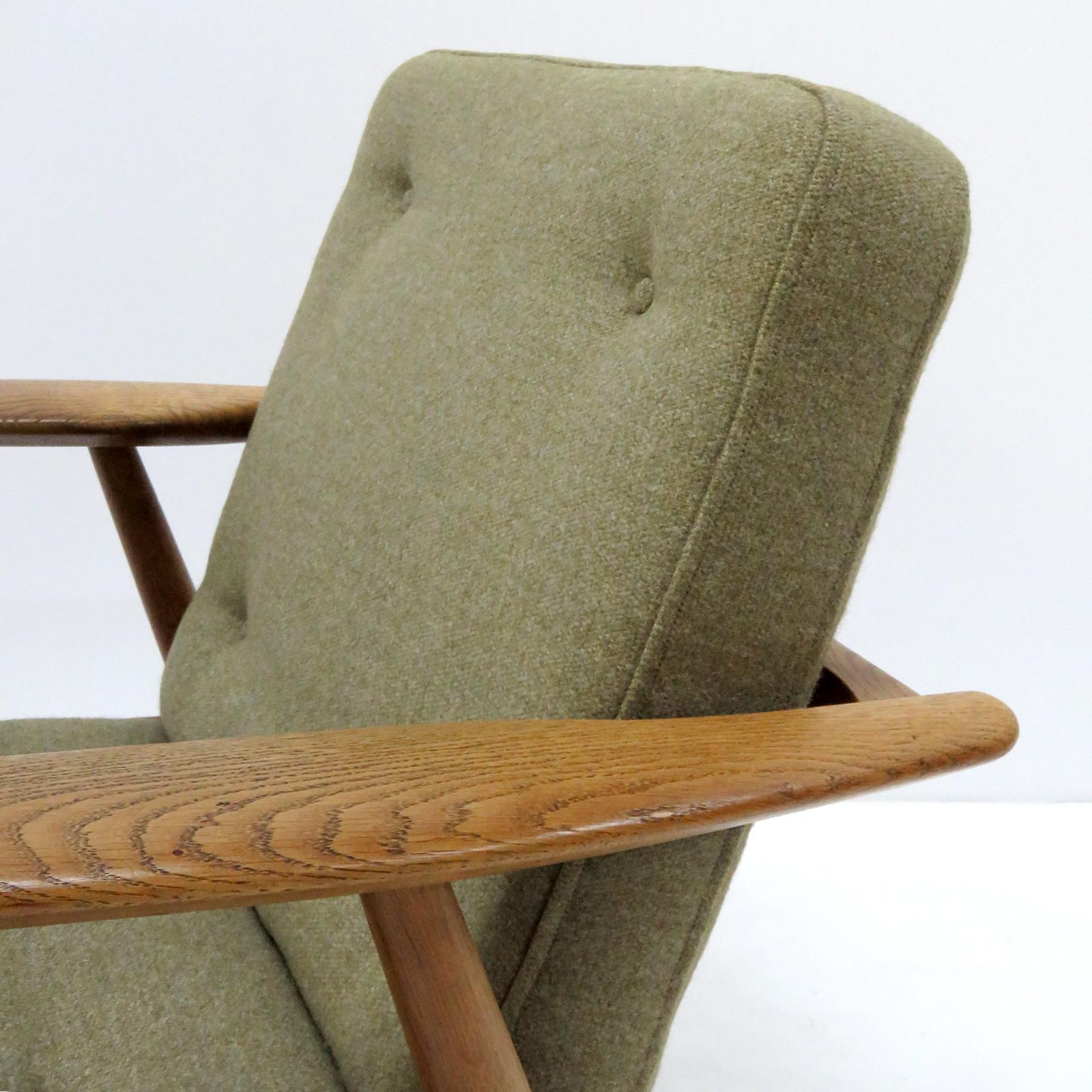 Oak Hans Wegner Lounge Chairs, Model GE-240