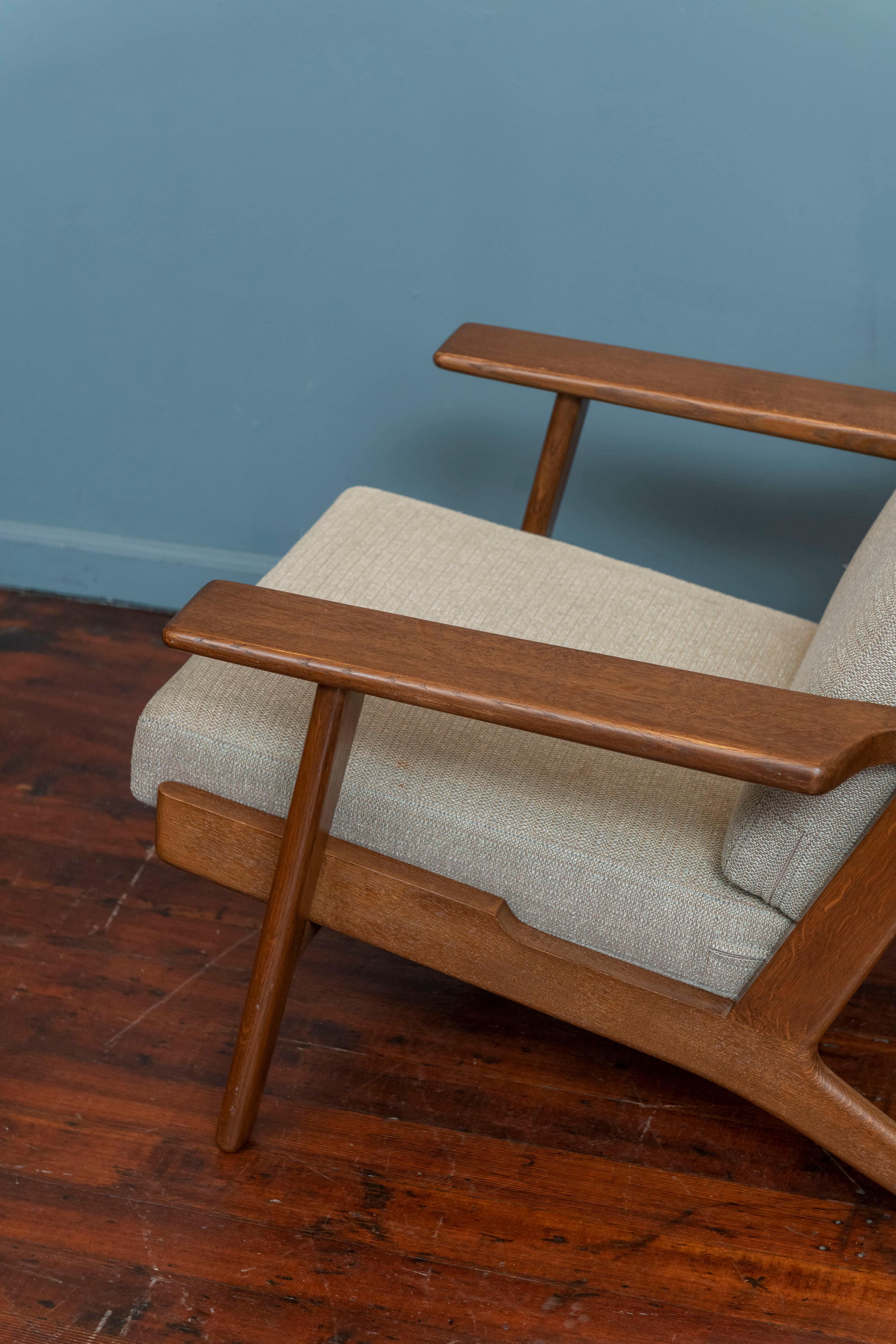 Scandinavian Modern Hans Wegner Lounge Chairs, Model Ge 290