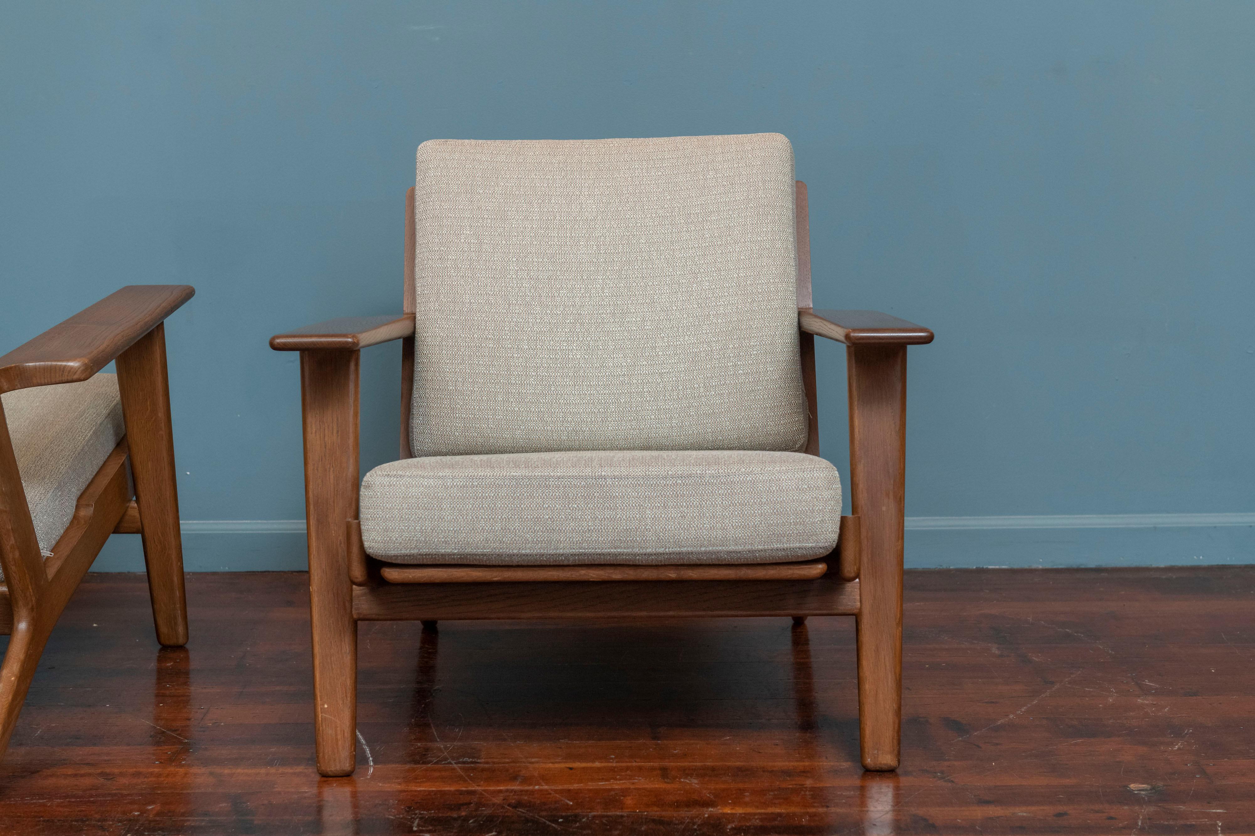 Oak Hans Wegner Lounge Chairs, Model Ge 290