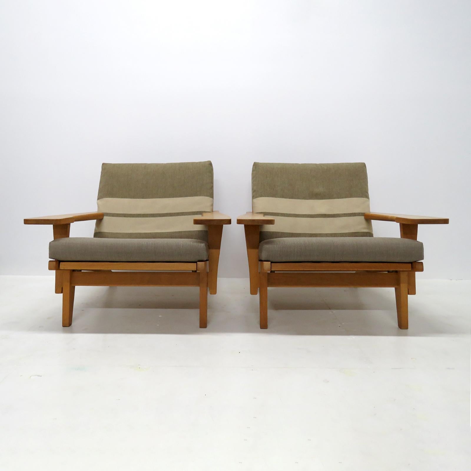 Danish Hans Wegner Lounge Chairs, Model GE-370, 1970