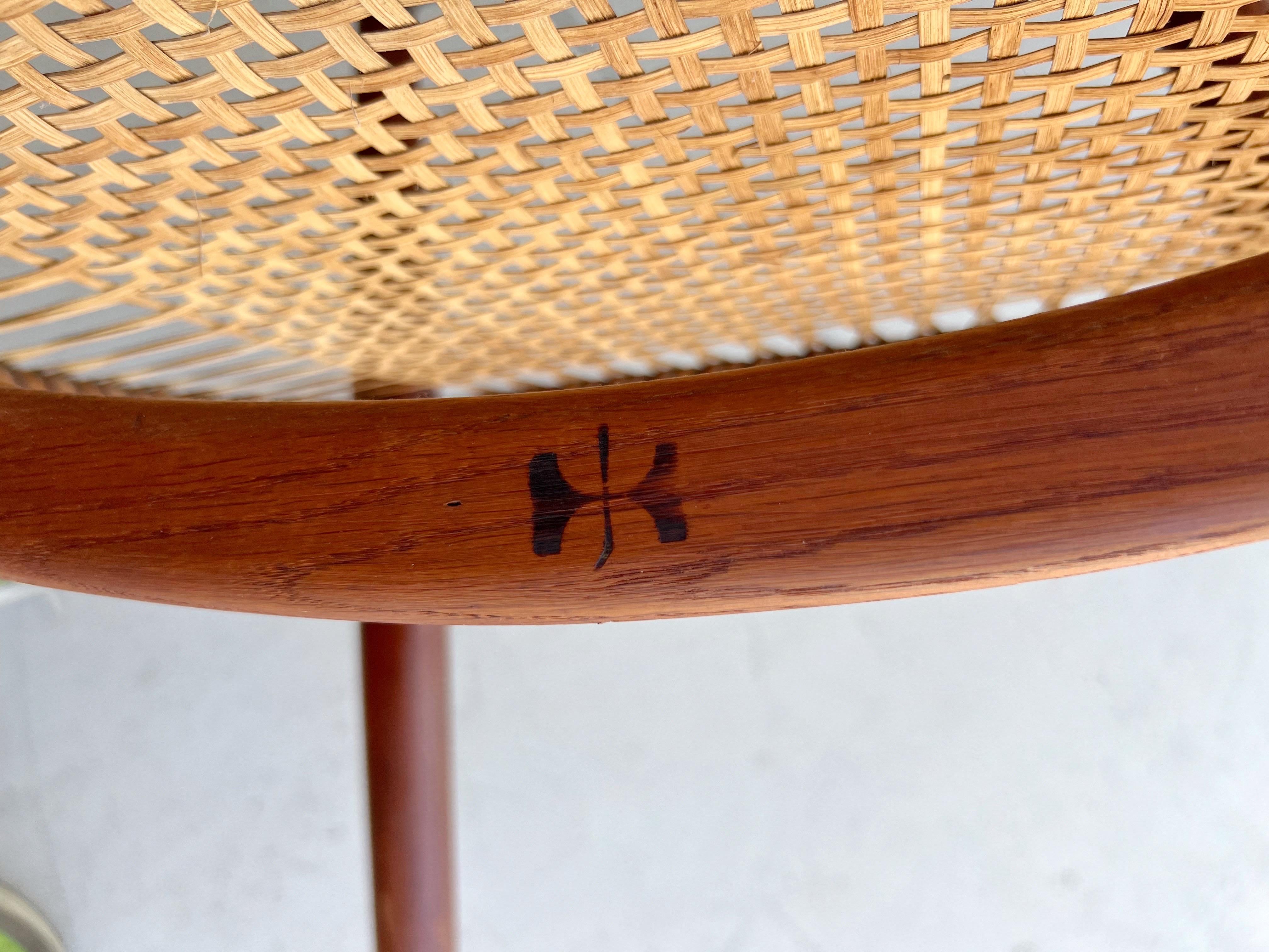 Hans Wegner Mid Century Teak The Chair with Cane Seats model JH 501 7