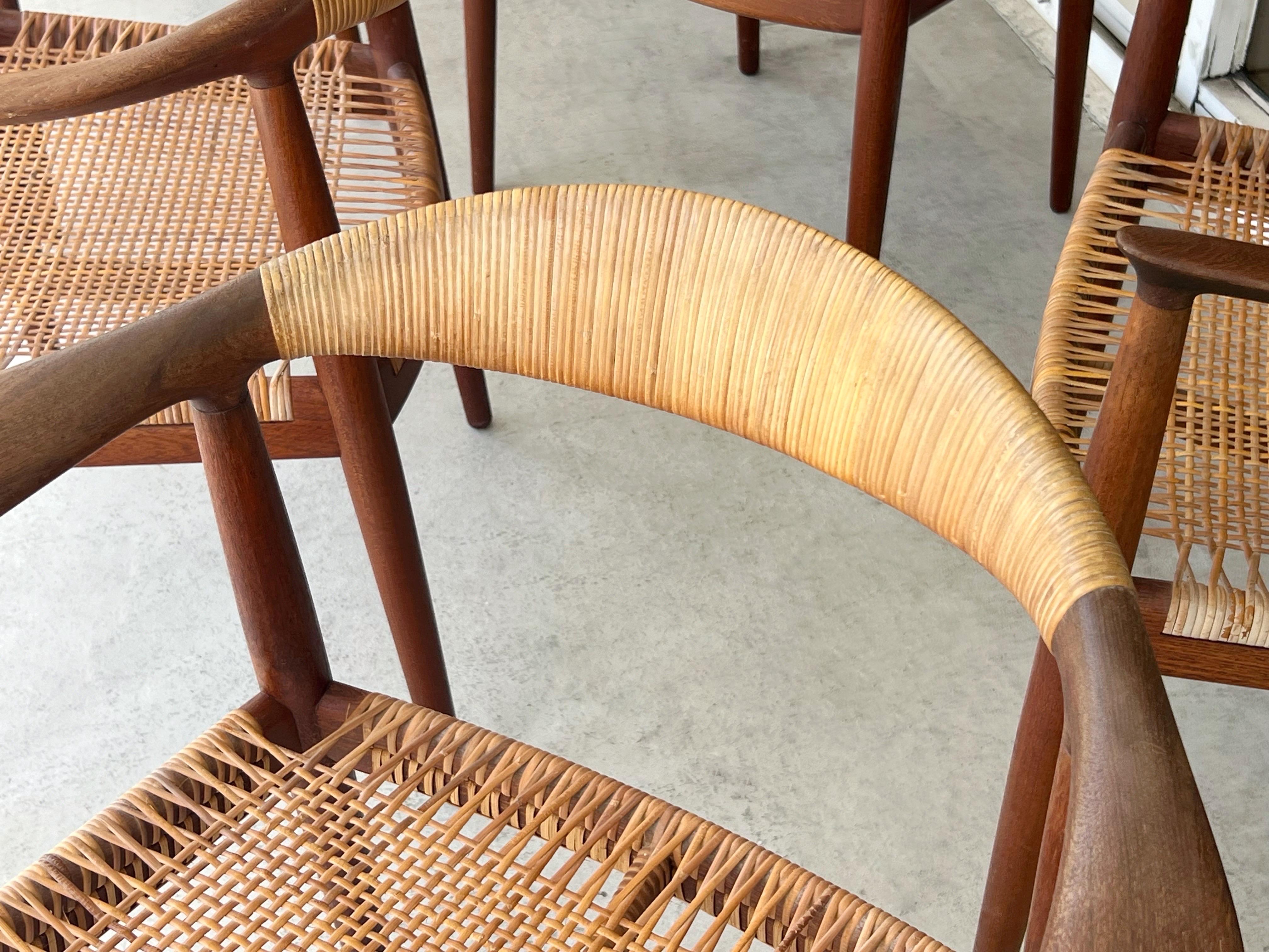 Mid-20th Century Hans Wegner Mid Century Teak The Chair with Cane Seats model JH 501