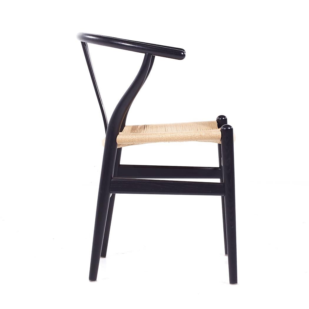 Upholstery Hans Wegner Mid Century Wishbone Chairs - Set of 4 For Sale