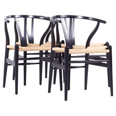 Used Hans Wegner Mid Century Wishbone Chairs - Set of 4