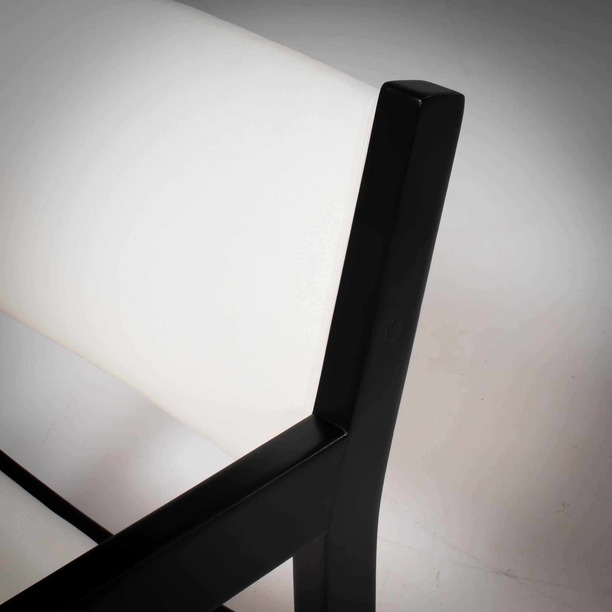 Late 20th Century Hans Wegner Mid Century White Leather Armchair for GETAMA