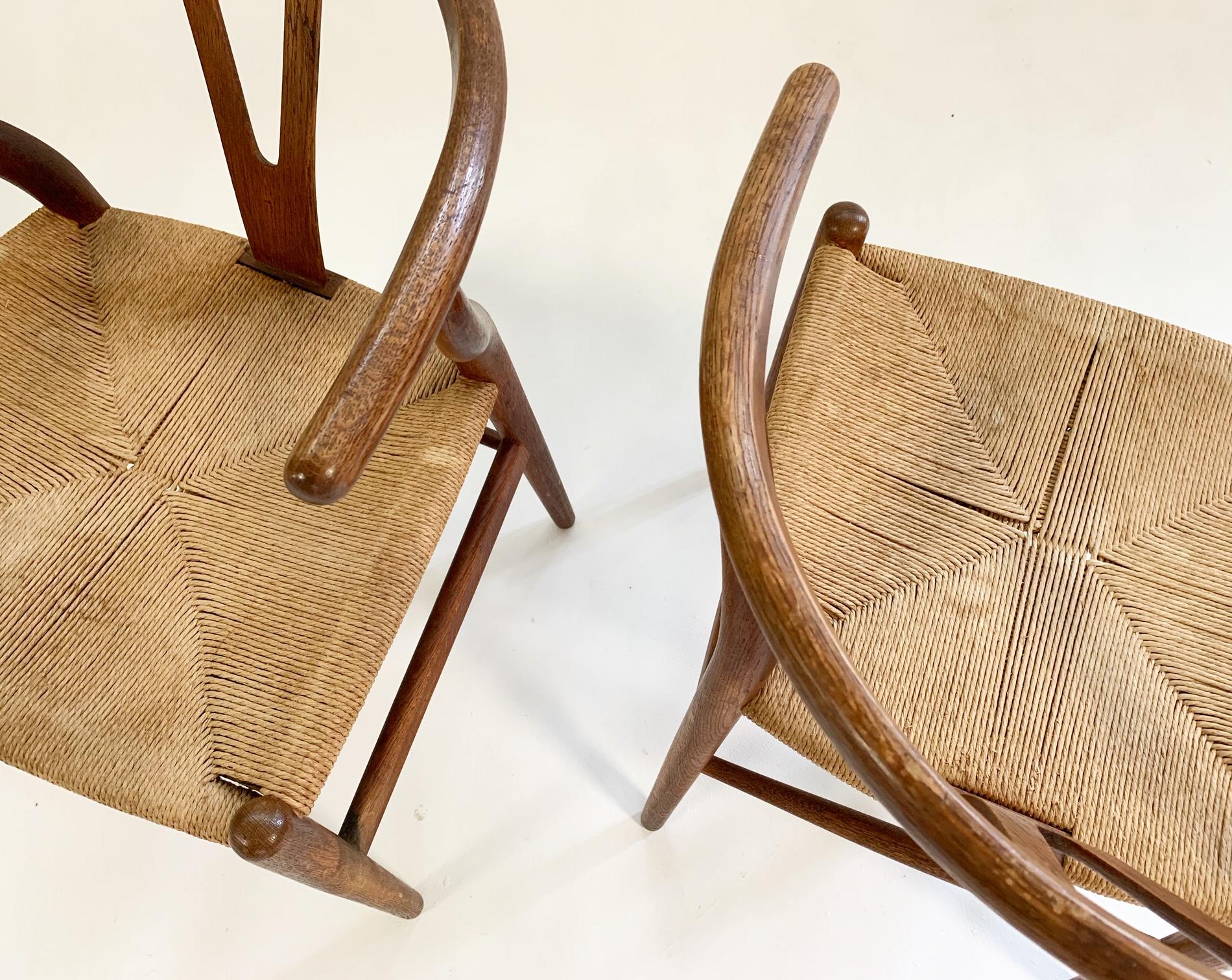 Danish Hans Wegner Model CH24 Wishbone Chairs, pair