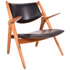 Hans Wegner Model CH28 Sawbuck Lounge Chair by Carl Hansen