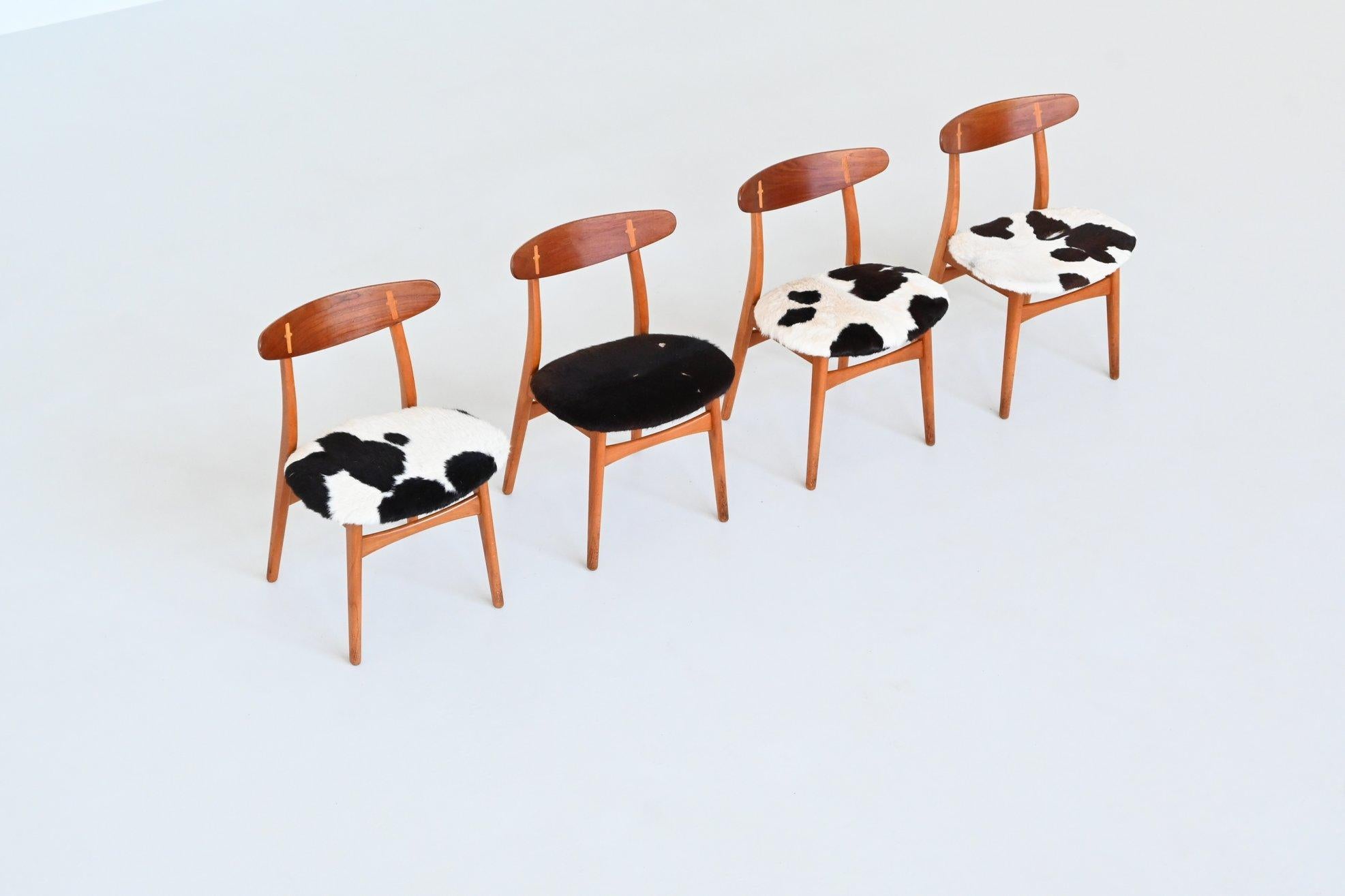 Hans Wegner Modell CH30 Esszimmerstühle in Cowskin Carl Hansen, Dänemark 1952 im Angebot 2