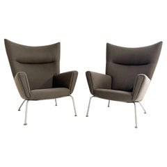 Hans Wegner Model CH445 Wing Chairs, Pair