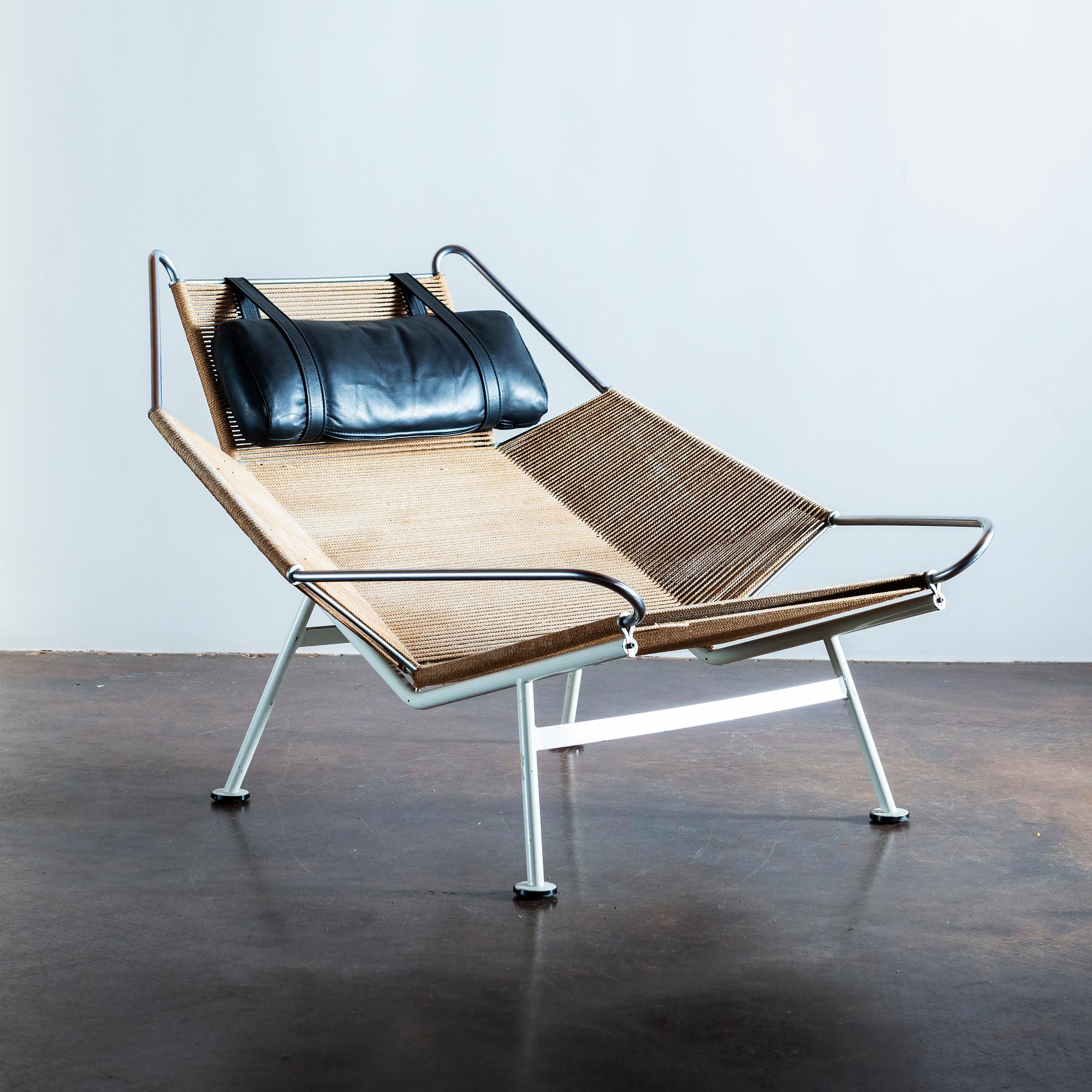 Hans Wegner Model GE 225 Flag Halyard Lounge Chair for Getama, Denmark, 1960s For Sale 3