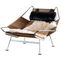 Hans Wegner Model GE 225 Flag Halyard Lounge Chair for Getama, Denmark, 1960s