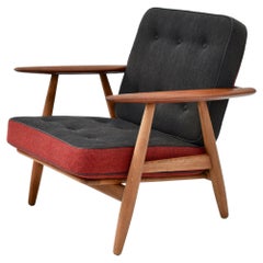 Chaise à cigares en chêne et teck modèle GE240 de Hans Wegner pour Getama