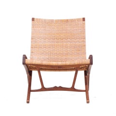 Hans Wegner Model JH 512 Mid Century Oak Folding Lounge Chair