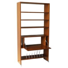 Hans Wegner Model Ry 100 Wall Unit / Room Divider Shelving with Drop Down Desk
