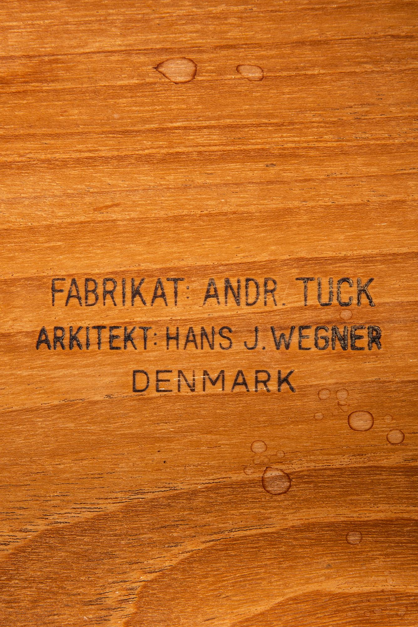 Rare set of nesting tables designed by Hans Wegner. Produced by Andreas Tuck in Denmark.
