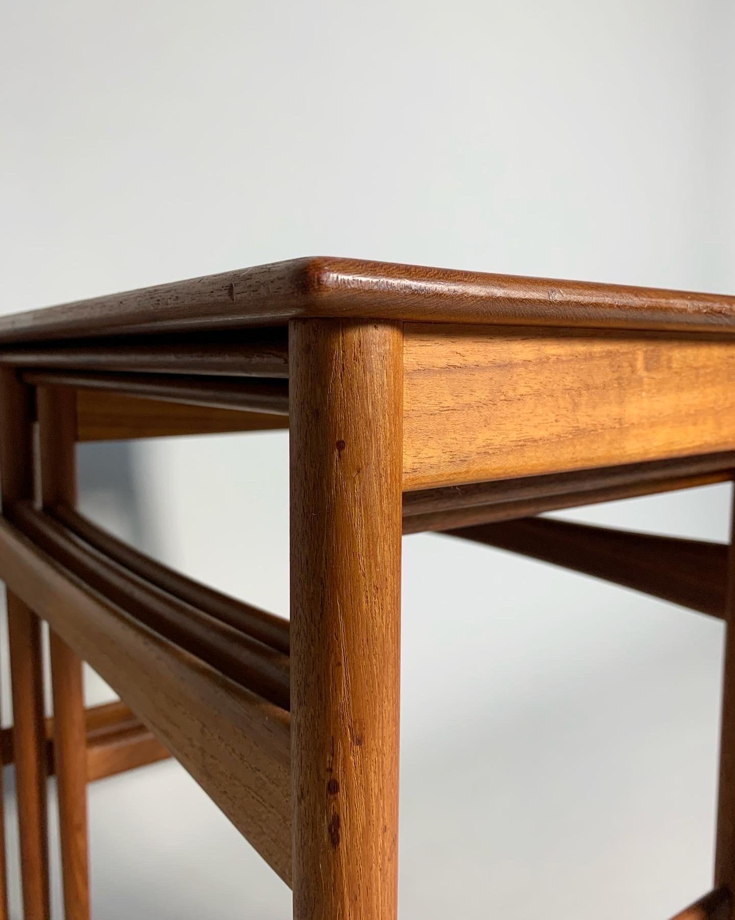 Hans Wegner Nesting Tables Teak Andreas Tuck  AT-40, Denmark, 1950s 3