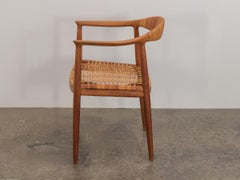 Hans Wegner JH-501 Round Chair in Oak and Woven Cane, Denmark, 1950s
