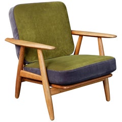 Hans Wegner Oak Cigar Chair GE-240 by GETAMA, 1950s