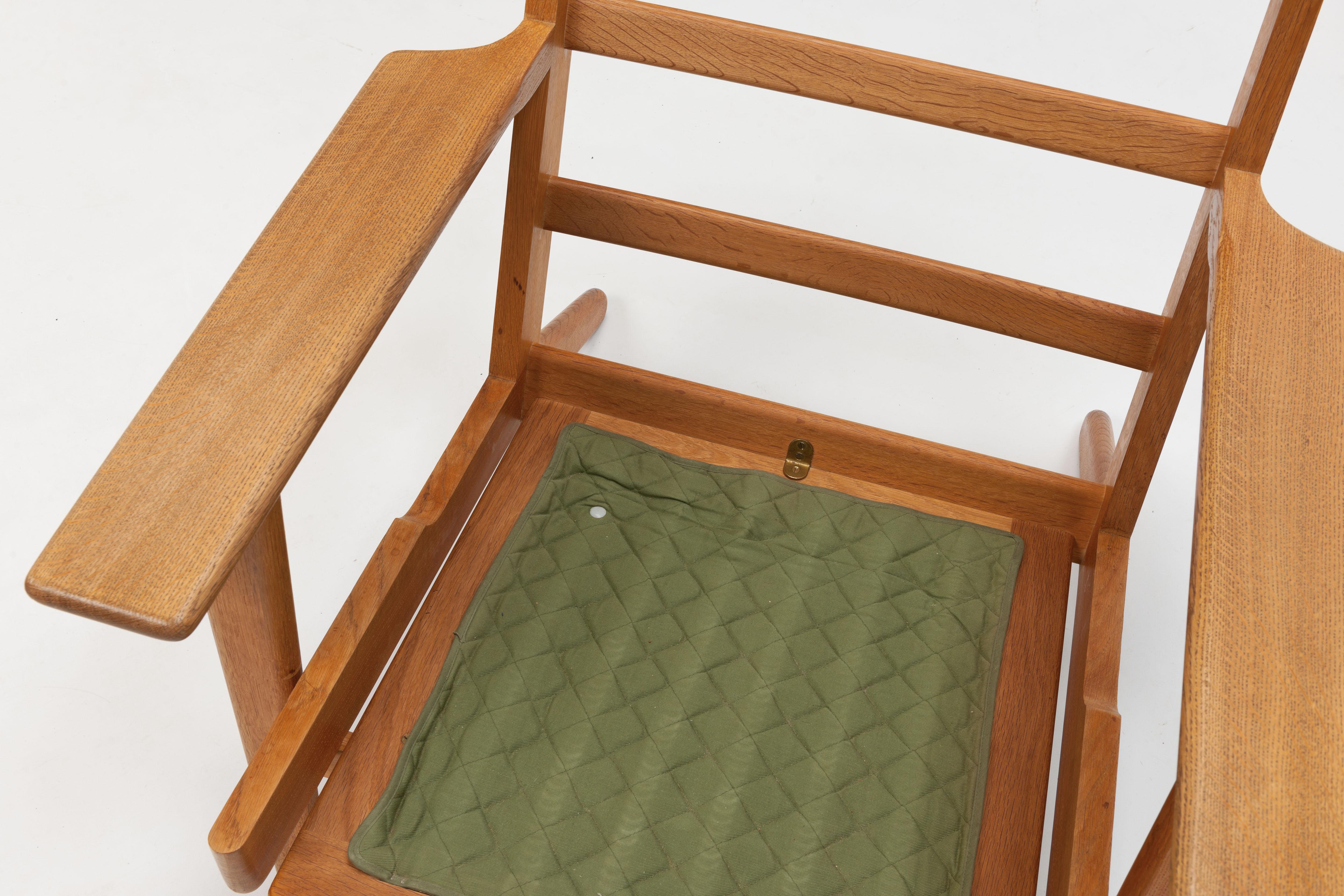 Hans Wegner Oak Lounge Chair GE290 by GETAMA '1 of 3 Chairs' 5