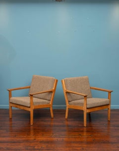 Hans Wegner Oak Lounge Chairs Model 265 for Getama