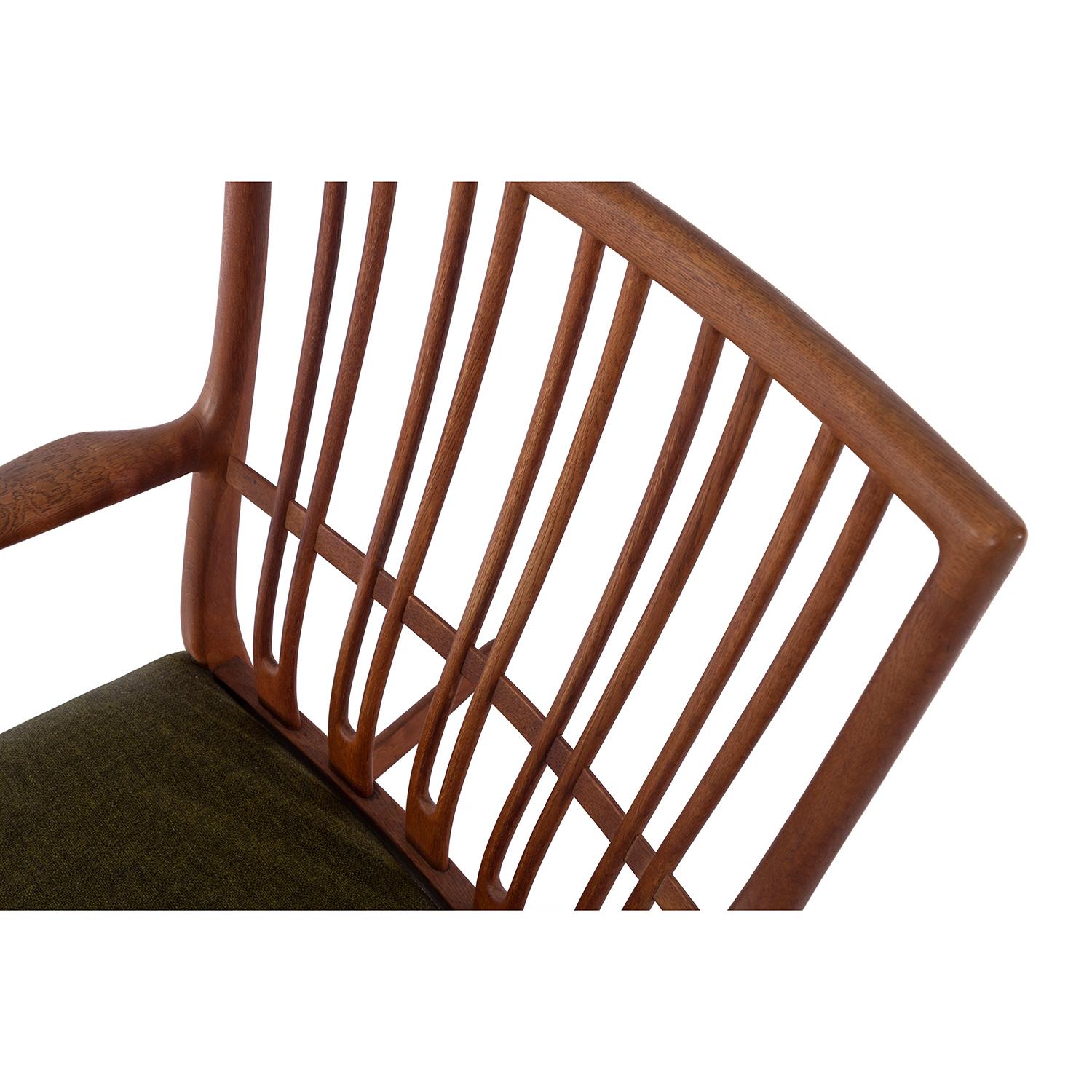 Wool Hans Wegner Oak Rocking Chair For Sale