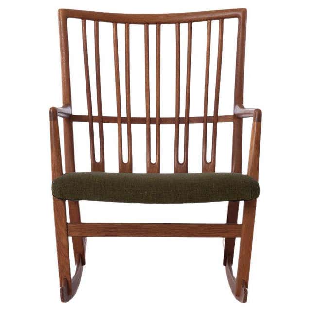 Vintage Oak Rocking Chair with Pressed Back at 1stDibs | pressed back ...