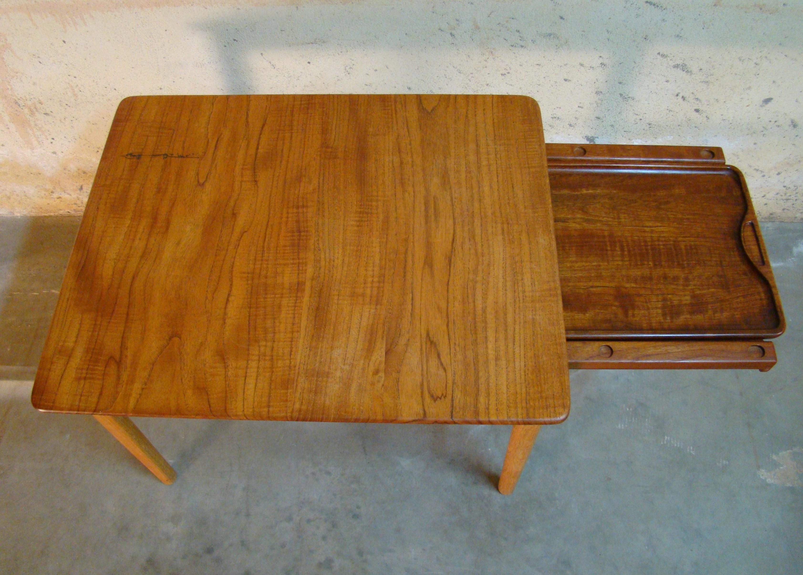 Hans Wegner Occasional or End Tray Table in Oak and Teak, 1950s, Denmark 1