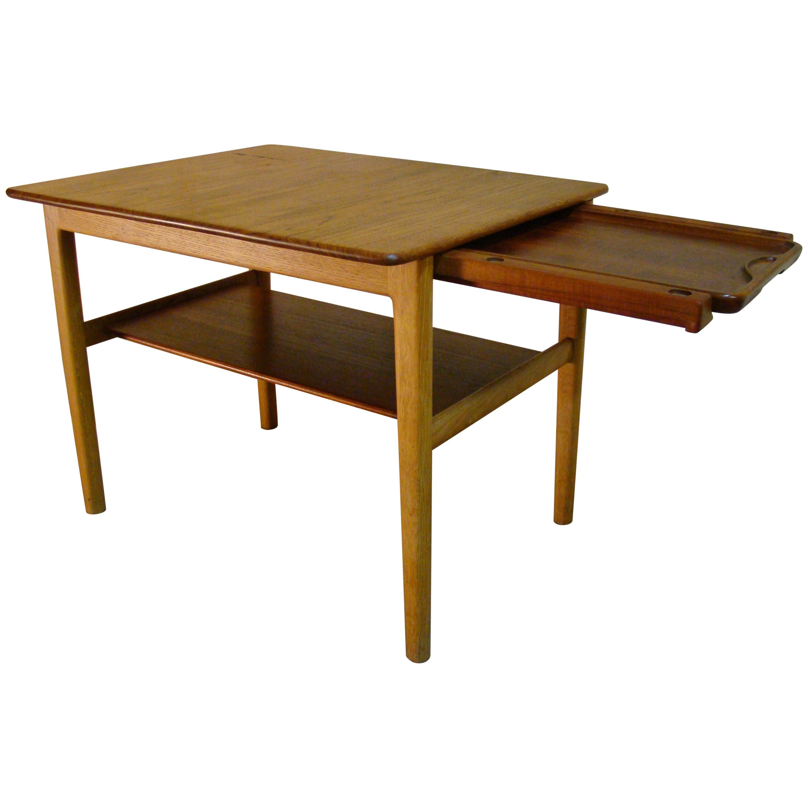 Hans Wegner Occasional or End Tray Table in Oak and Teak, 1950s, Denmark
