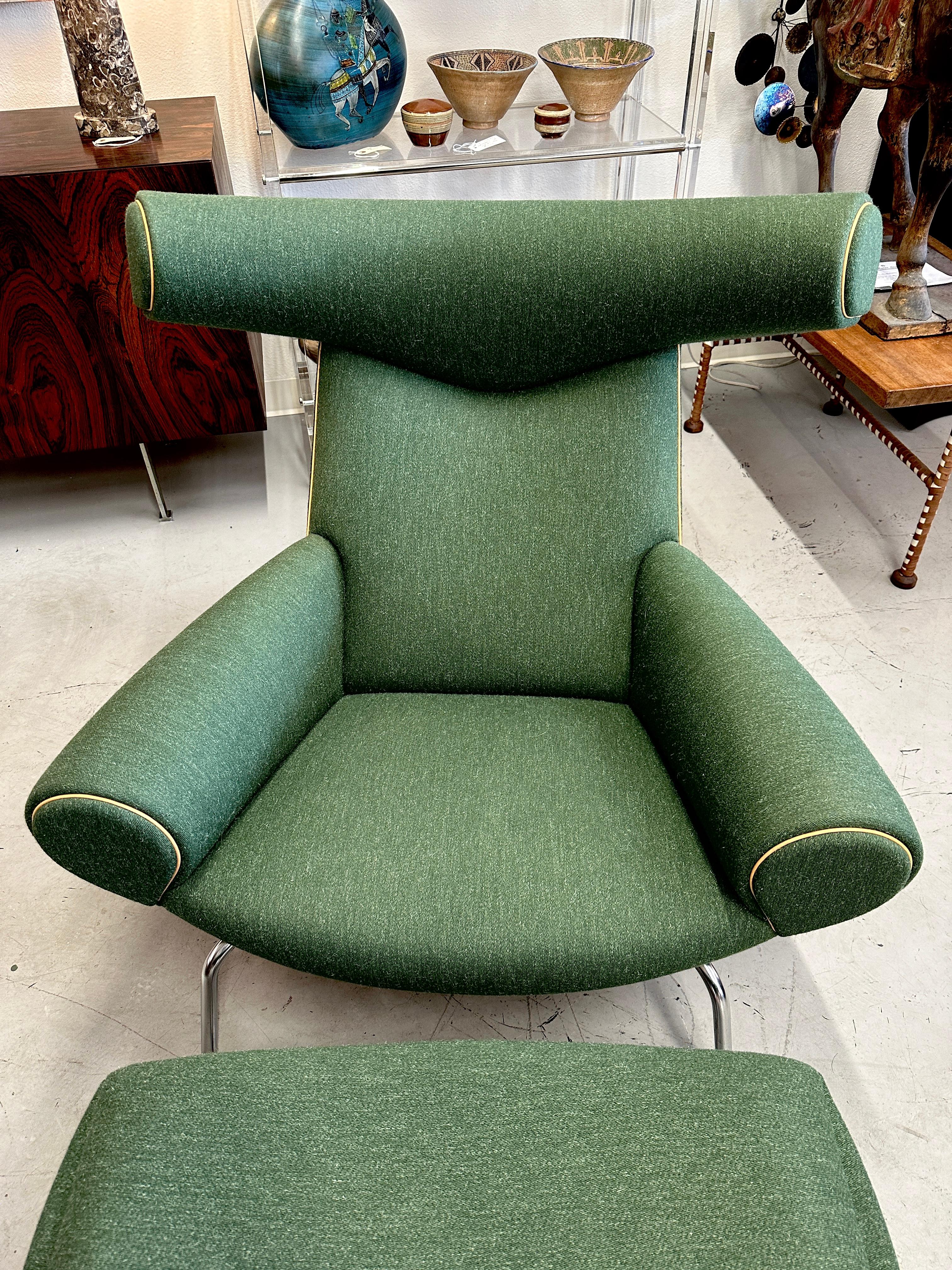 Hans Wegner Ox-Stuhl AP-46 und Ottomane im Angebot 11