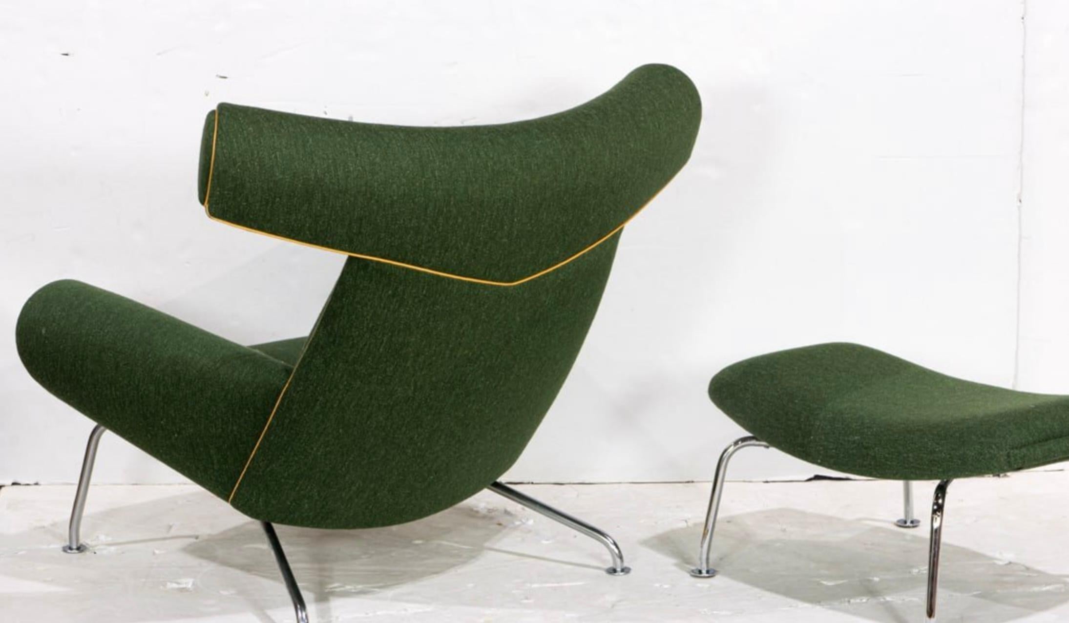 Hans Wegner Ox-Stuhl AP-46 und Ottomane (Handgefertigt) im Angebot