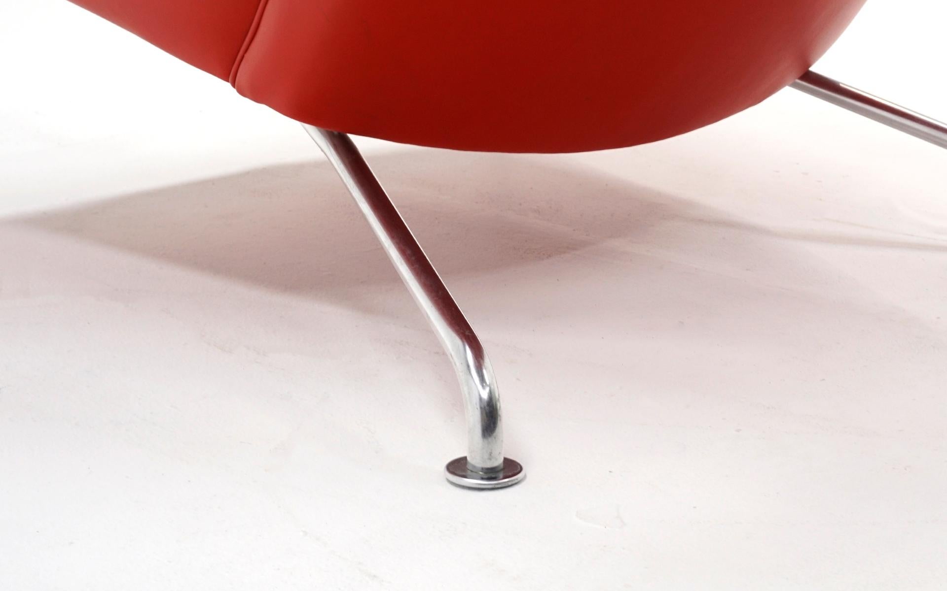 Hans Wegner Ox Lounge Chair:: Modèle No. AP-46:: Nouveau cuir rouge:: Excellent 3