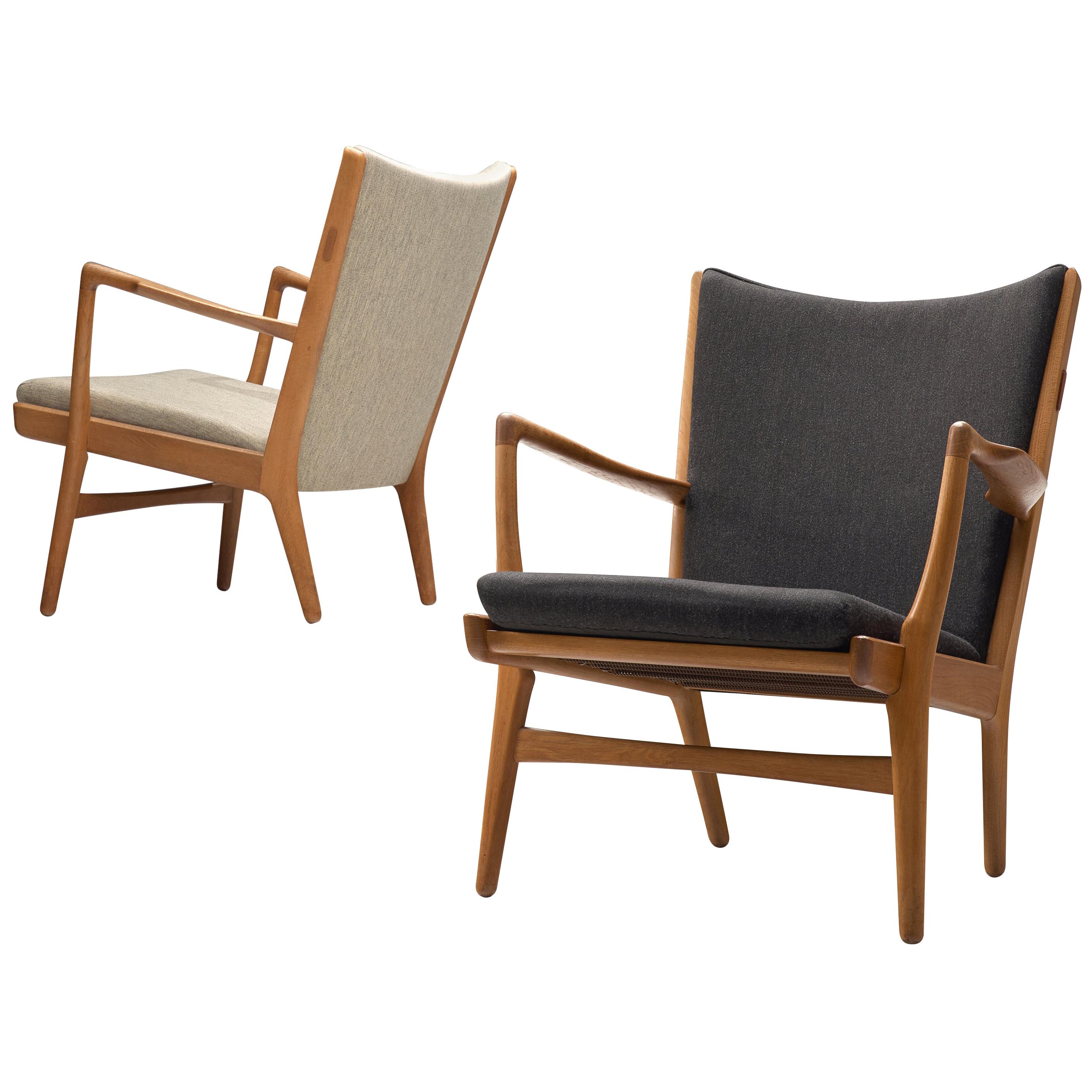 Hans Wegner Pair of 'AP-16' Lounge Chairs in Black and White Upholstery